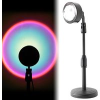 Sunset Projector Lamp, Rainbow Atmosphere Floor Stand Modern Projection Lamp for Party Movie Cinema-Rainbow-
