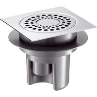 Delabie – Siphon de sol réglable 150 x 150 mm – Garde d'eau 50 mm – Sortie intégrée Ø 40 mm – Installation à l'italienne pour carrelage et béton