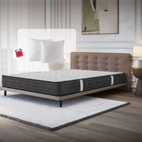 Colchón Viscoelástico 150 x 200 cm - Altura 21 cm - Equinox - Espuma HR y Blue Latex - Semifirme - Transpirable - Hipoalergénico - Ergonómico - Cara Invierno Verano - 7 Zonas Confort