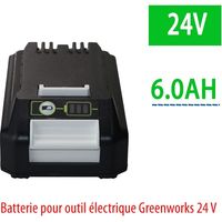 Batterie aste Eddie Ion pour outils électriques Greenworks, remplacement, 24V 6000mAh, compatible 20352, 22232