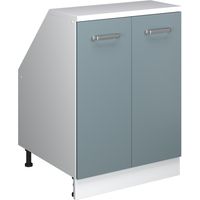 Armario para techo inclinado Rion, Gris azulado, 60 x 81.6 cm con 2 puertas, 60 cm de profundidad, Vicco