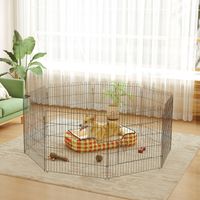 Parc enclos chiots animaux domestiques pour chiens lapins rongeurs petits animaux intérieur et extérieur diamètre 180 cm 8 panneaux 71 x 61 cm noir