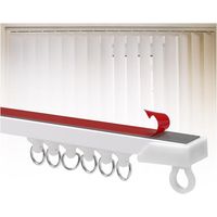 Rail à rideaux, rail à rideaux adhésif pour plafond, rail à rideaux découpable, sans perçage, non pliable, adapté aux camping-cars, aux fenêtres, au salon et à la chambre à coucher, 1 m