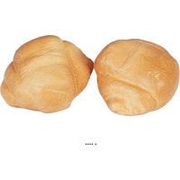 Boule de pain artificielle en lot de 2 Plastique soufflé L 120x110 mm