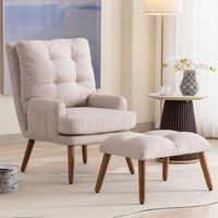 Fauteuil lounge avec repose-pieds, dossier réglable en 5 positions, inclinable, avec étagère de rangement latérale