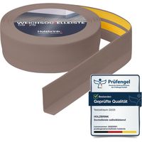 HOLZBRINK Plinthe souple autoadhésive 50x20mm, 15 m Plinthe PVC pour finition plan de travail, sous-meubles Cornière PVC flexible Couleur : cappuccino