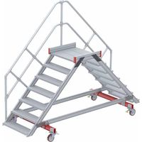 Euroline 512 mobiler Überstieg 45° Stufenausführung Alu gerieft Stufenbreite 800mm 7 Stufen