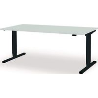 Bureau levero H650-1250xL1800xP800mm gris anthracite/clair électrique