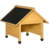 Abri en bois pour tondeuses robotisées, protection contre le soleil et la pluie, jaune, 75 x 76 x 70 cm