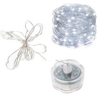 Lampade da albero natalizio a 10 LED bianco freddo a batteria