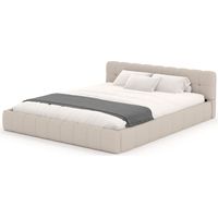 Cama estilo nube 160x200cm en terciopelo beige KANSAS