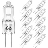 Lot de 20 ampoules halogènes G4 12V 20W 280LM, blanc chaud à intensité variable, pour hottes aspirantes