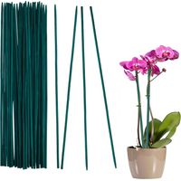 Lot de 30 - Tuteur Plante - Piquet Bois - Support Résistant Intempéries Pour Pois Et Légumes Jardin Extérieur Vert 30x1,5cm