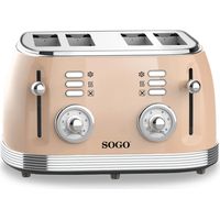 Grille-pain rétro beige 1500W 4 fentes 33 x 29 x 18,5 cm