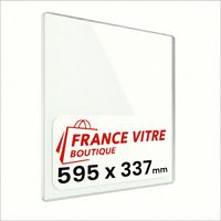 595 x 337 x 4 mm - Vitre de cheminée pour insert et poêle à bois - verre de rechange - France Vitre - jusqu'à 800°C - 337 x 595 x 4 mm