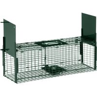 Piège en acier 60x18x20 cm avec 2 portes et poignée pour lapins, écureuils et furets sécurisé