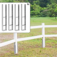 Randaco Ancrage pour poteaux d'extérieur – très robuste, résistant aux intempéries et idéal pour les poteaux en bois dans le jardin - 81 mm 4x - H support de poteau