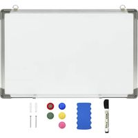 Vidaxl – Tableau blanc magnétique effaçable à sec 60x40 cm – Surface en acier laqué – Cadre en aluminium robuste – Montage mural facile
