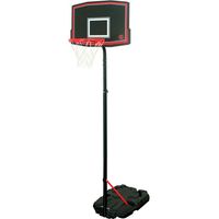 Panier de basket sur pied mobile réglable 1m65 à 2m20 – Base à remplir pour stabilité – Roulettes pour mobilité – Panneau polyéthylène 75x50cm – Bumber