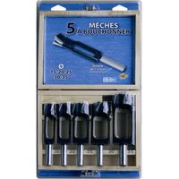 Leman – Coffret de forets à bouchonner Q13 D15/20/25/30/35 – Acier pour bois dur – Mèches à couteaux multiples – Usage intensif