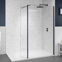 Merlyn 8mm Brushed Gun Metal Wetroom Shower Screen Swivel Return Panel 300mm