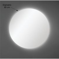 Espejo de Pared Redondo Diámetro 85 cm grosor 4 mm con Iluminación LED