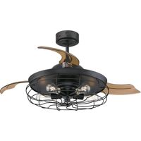Retractable ceiling fan Dunlin with LED and remote