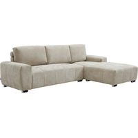 Canapé d'angle droit en tissu beige MICHELIA