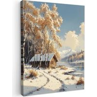 QUADRO SU TELA Inverno - Neve - Casa - Natura 60x80 cm