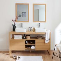 Mobile lavabo doppio + lavabo + specchio ATOLL