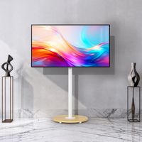 Heavy Floor TV Stand on Wheels with Height Adjustable, Casters for 32-75 inch TVs