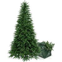 BOP Albero di Natale in PE Real Touch e PVC, rami rasoterra, realistico, Borsa Omaggio, Orione 180 cm