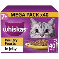 Whiskas 7+ Poultry Feasts Senior Wet Cat Food Pouches in Jel - 85g - 811918