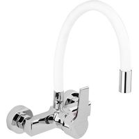 Rubinetto flessibile a parete per lavabo, bianco, modello 75671 wave