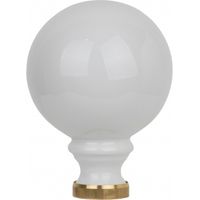 Ouvre&Déco – Boule de finition d'escalier en porcelaine blanche – Embase laiton Ø100mm – Élégance et fonctionnalité pour aménagement intérieur