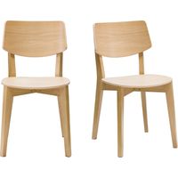 Chaises vintage en bois clair chêne (lot de 2) AVEA