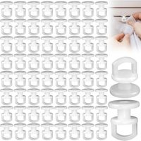 100 Pièces Coulissant Crochet de Rideau Rail Glisseur, Patins à Rideaux en Plastique, Crochets Coulissants en Plastique pour Anneaux, Rideaux Et Rails(Blanc)