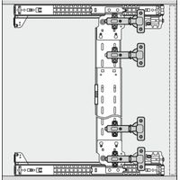 Rail de porte coulissante 2 barres de liaison – Support de charnières noires – Clips inox – Quincaillerie de montage incluse – Accuride