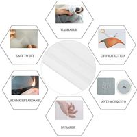Écran de fenêtre de bricolage avec bandes auto-adhésives Mosquito Mosquito Net Protector Mesh Curtain Porte 100 100cm blanc