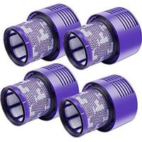 ALLIANDISLot de 4 filtres V10 pour aspirateur Dyson, lot de 4 filtres de rechange pour aspirateur Dyson V10, V10 Absolute, V10 Animal, V10 Motorhead, SV12 pièce de rechange P/N 969082-01