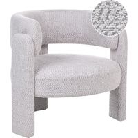Fauteuil Scandinave Moderne en Tissu Chenille Rembourré Dossier Incurvé Assise Confortable Gris Clair Burea