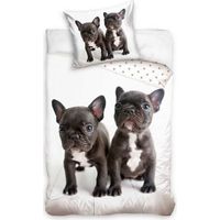 Baumwollbettwäsche Hund Mops BULLDOG 140x200