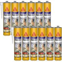 Sika – Mastic de fixation lot de 12 – Colle polyuréthane pour béton armé – 300ml – Élastique, haute adhérence, polymérisation rapide
