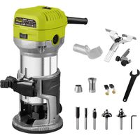 Dewinner – Défonceuse affleureuse électrique 710W – Vitesse 13000-33000RPM – 6 vitesses – Corps en aluminium – 3 pinces 1/4" 6mm & 8mm