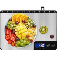 Balance Cuisine 15 kg, Professionnel Balance de Cuisine Electronique avec Grand Panneau, Balances Alimentaires, Balance de Précision, Tactile Sensible & Écran LCD, Fonction Tare, avec 2 Piles-Crezuo