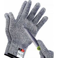 AMXCNOY Schnittfeste Arbeitshandschuhe Stufe 5 Herren-Sicherheitshandschuhe Schnittfeste Handschuhe für Küche, Metzgerei, Outdoor-Arbeiten (L)