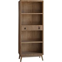 Bücherregal aus Holz und Metall Pärumm Lessime 75x40x189 cm 4 Regalbrett und 1 Schublade Vintage-Design