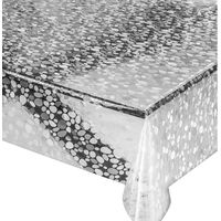 Nappe Transparente Moderne AntiTaches Plastifié Couverture de Table en Pvc Brillant Dis.F - 140x580 cm
