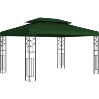 vidaXL Gazebo 3.97 x 2.96 x 2.68 m Green Polyester and Steel