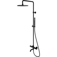 OMNIRES Y - Brauseset mit Wannenthermostat, Durchmesser 25 cm, Schwarz Y1234BL